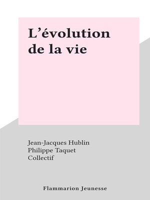 cover image of L'évolution de la vie